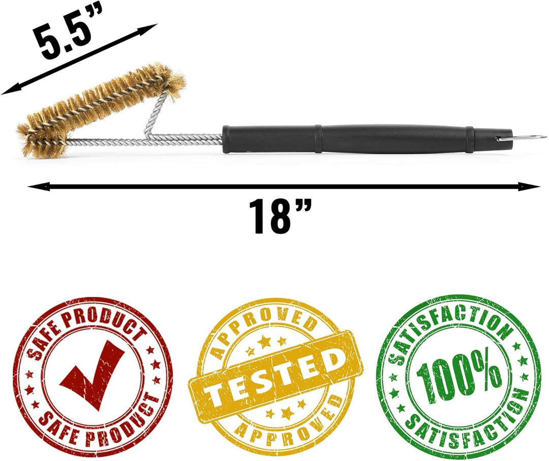 Grillaholics Essentials Grillbürste aus Messing, weichere Messingborsten, Drahtgrillbürste für siche