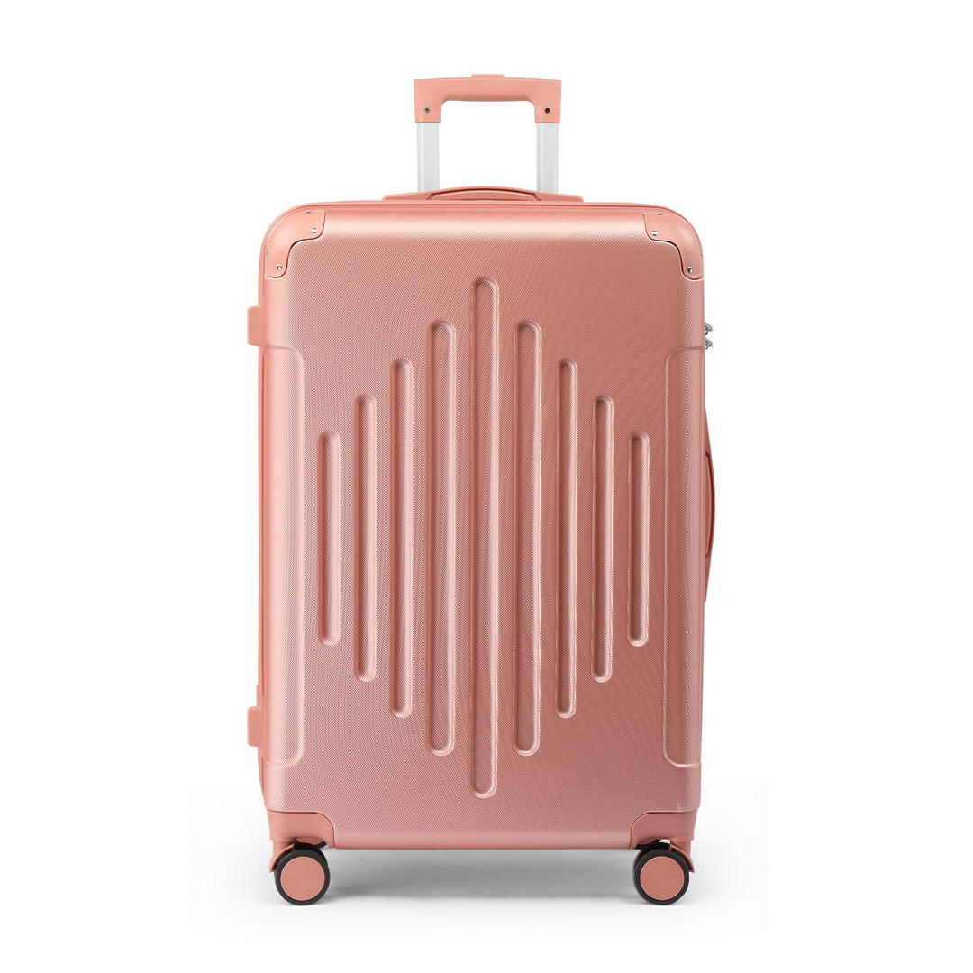 LALAHO Zwillingsrollen Reisekoffer Koffer Trolleys Hartschale M-L-XL-Set (Roségold, M, 55CM) Roségol