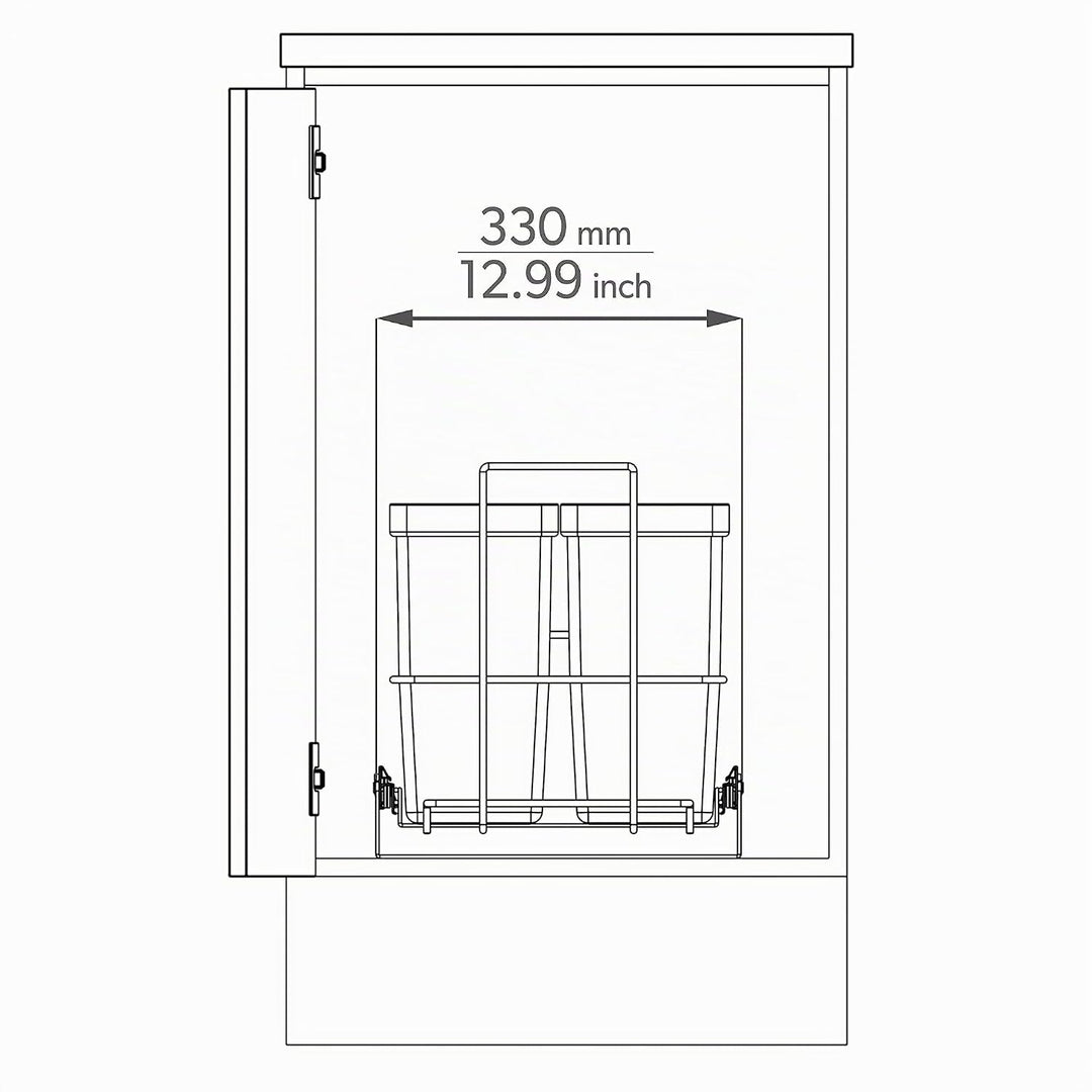 LM 79/4 Einbau Mülleimer ausziehbar mit 4x8L Abfalleimer Korbauszug anthrazitfarben 33,2x48x35,5 cm