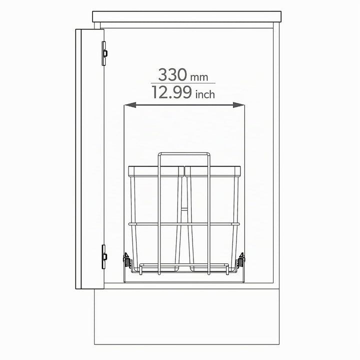 LM 79/4 Einbau Mülleimer ausziehbar mit 4x8L Abfalleimer Korbauszug anthrazitfarben 33,2x48x35,5 cm