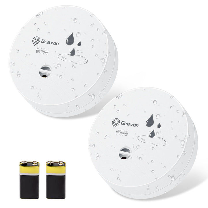 Geevon Wassermelder Wasseralarm2 Stück, 100dB Wasserwarner, Wassersensor Alarm, Batteriebetrieben fü