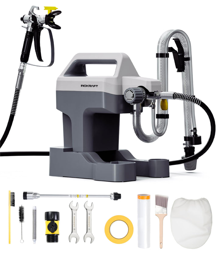 InoKraft NEO Airless Farbsprühgerät, Airless Spritzgerät Komplettset für Anfänger, Farbsprühsystem f