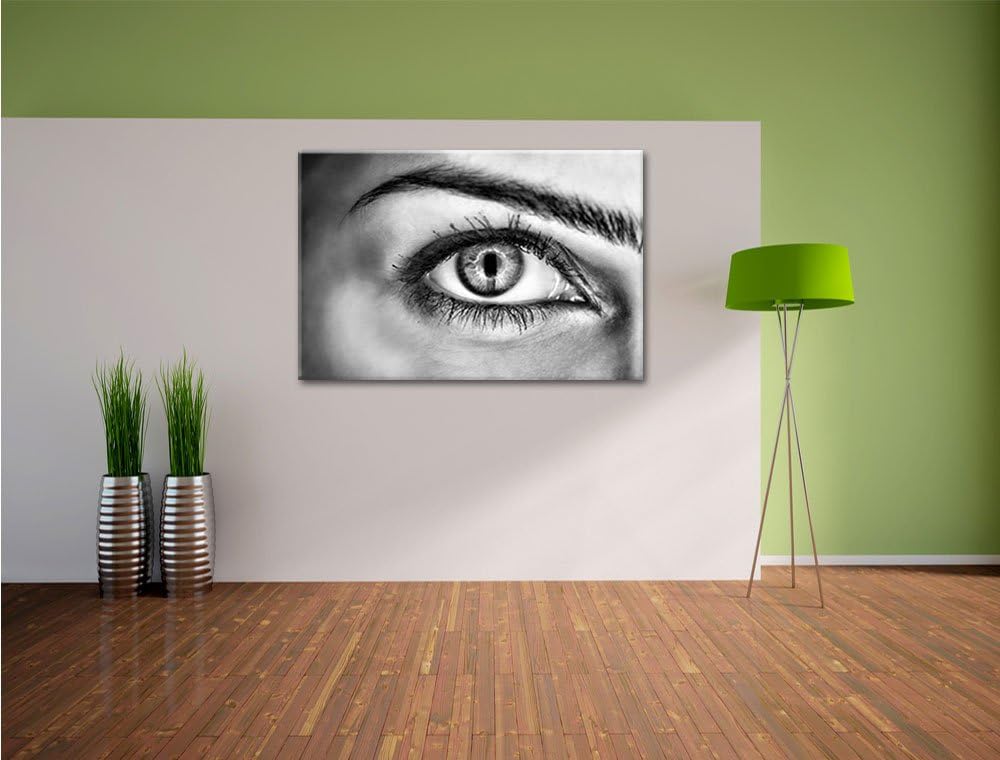 Pixxprint Auge Einer Frau als Leinwandbild/Grösse: 100x70 / Wandbild/Kunstdruck/fertig bespannt, 100