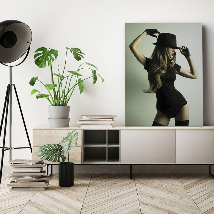 Bilder auf Leinwand 55x100cm Leinwandbild mit Rahmen Schönheit club tanz disco Gross Wanddeko Bild S