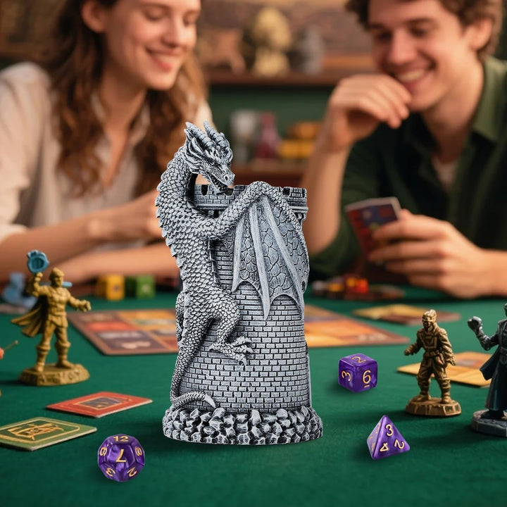 Dragon Climb Castle Würfelturm aus Kunstharz, Geschenkset mit Box