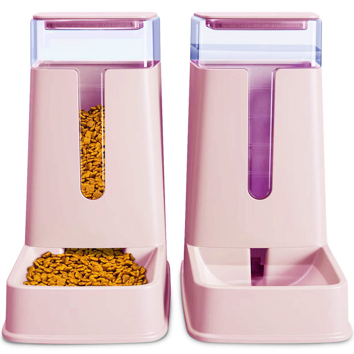 Automatischer Futterspender für Hunde und Wasserspender, Rosa