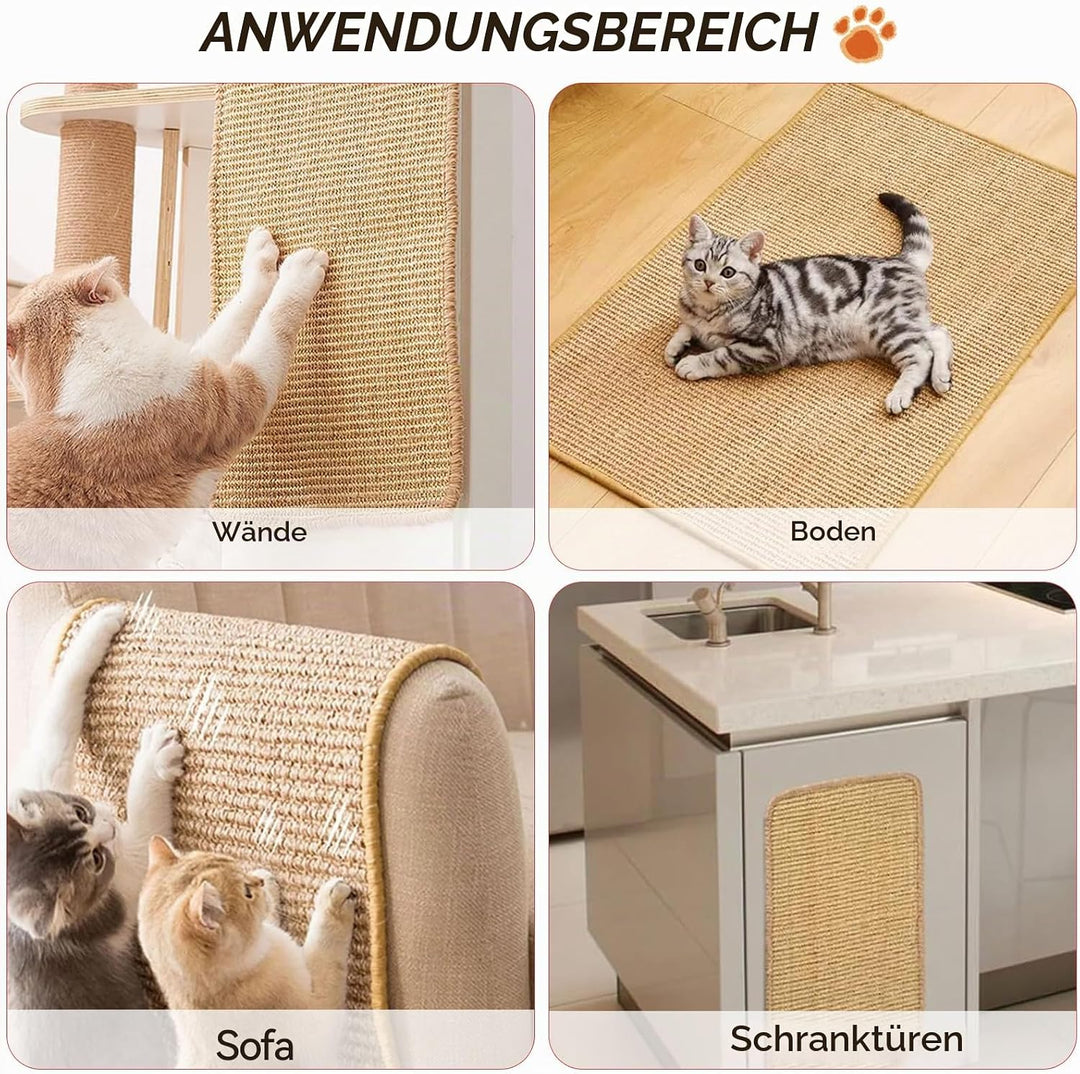 Kratzmatte Katze 40 * 60cm, 2 Stück Sisal Kratzbrett Wand, Kratzwand für Katzen, Kratzbretter, Kratz