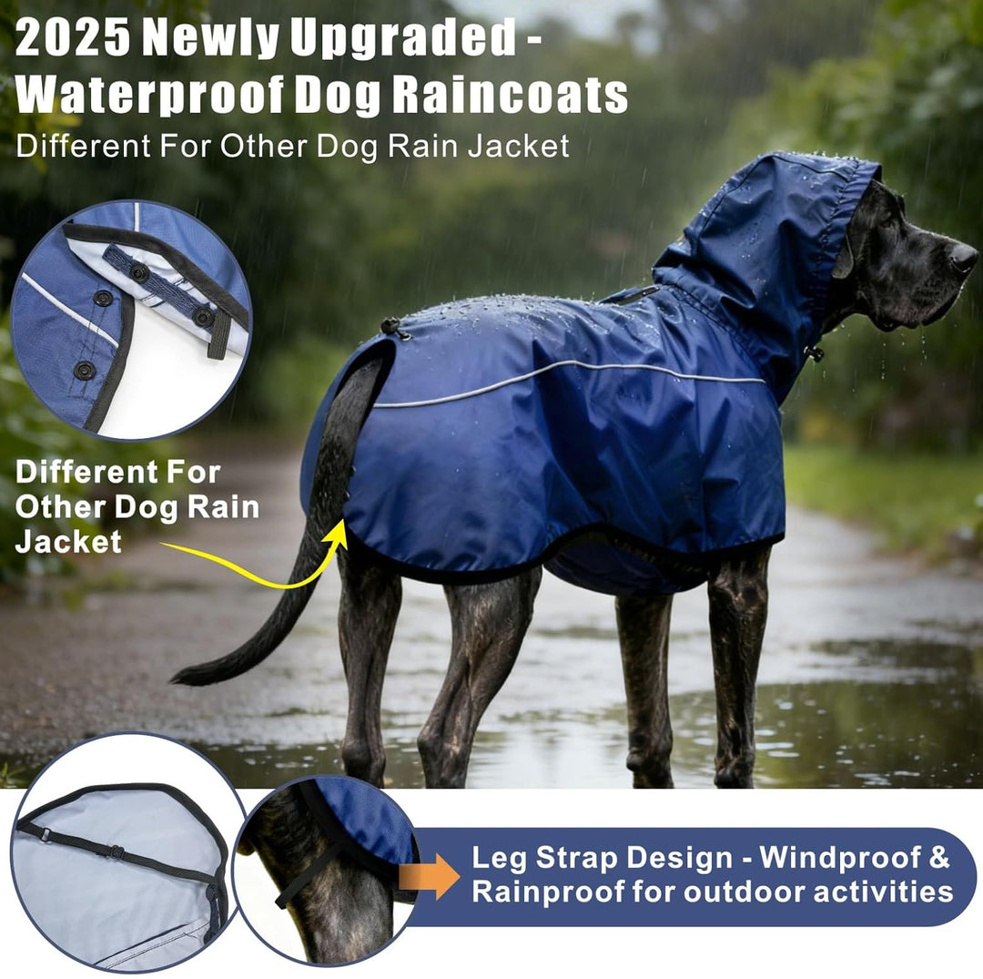 Mosucoirl Hund Regenmantel Jacke Reflektierende Verstellbare Kapuze Haustier Poncho Regenmantel mit