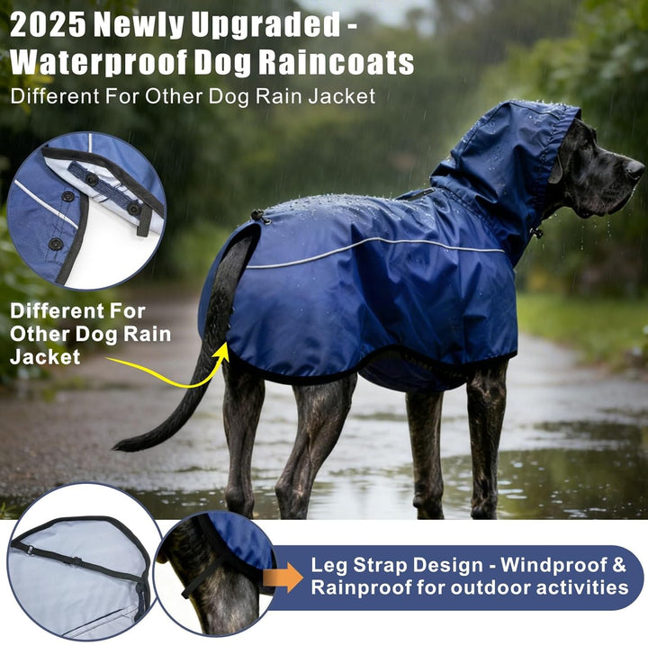 Mosucoirl Hund Regenmantel Jacke Reflektierende Verstellbare Kapuze Haustier Poncho Regenmantel mit