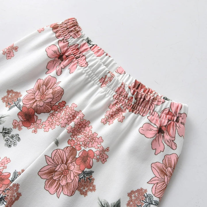 Baby Mädchen Kleidung Langarm Ruffle Tops und Floral gedruckt Hosen Kleinkind Baby Mädchen Outfits S