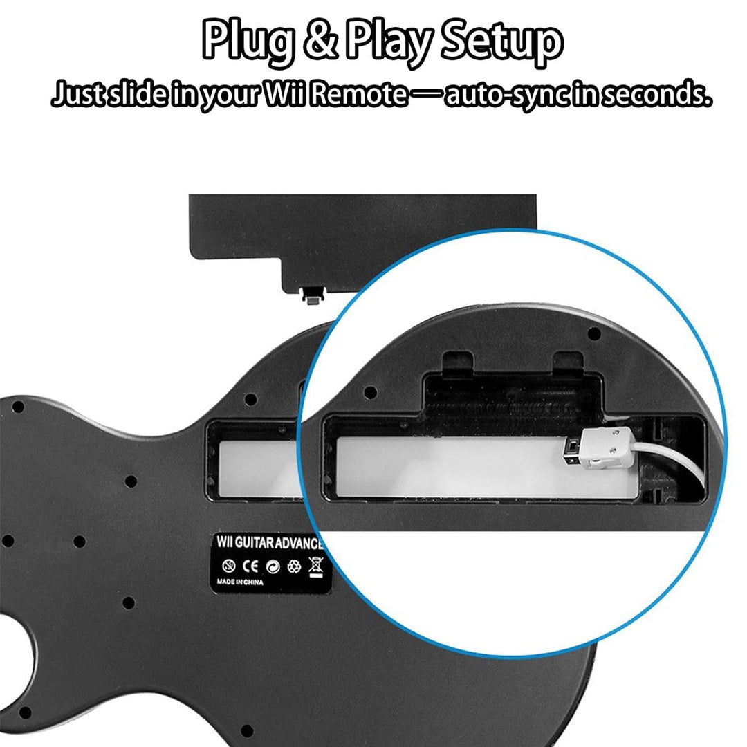DOYO Guitar Hero Wii Gitarren Kabellose Schwarz für Guitar Hero und Rock Band Games Abnehmbare Gitar