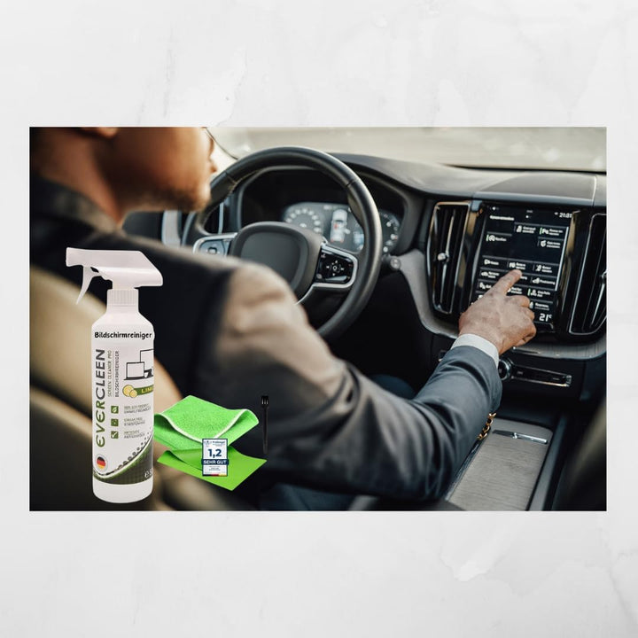 EVERCLEEN Made in Germany Screen Cleaner Pro Bildschirmreiniger 500ml + Mikrofasertuch + 2GO Sprüher