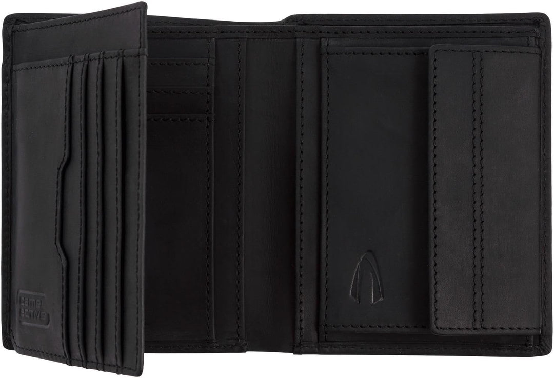 camel active bags Vietnam Herren Geldbörse RFID Hochformat Leder Mittelgross Schwarz 9,5 x 2 x 12,5