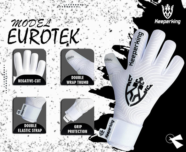 Keeperking Torwarthandschuhe für Erwachsene Fussballhandschuhe Herren Innennaht Profi Premier Grip 4