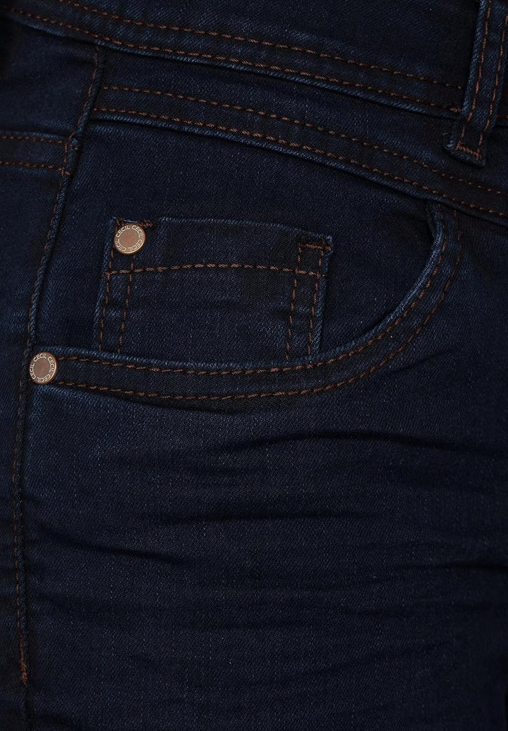 Cecil Damen Jeanshose Slim und High 26W / 34L Blue Black Washed, 26W / 34L Blue Black Washed
