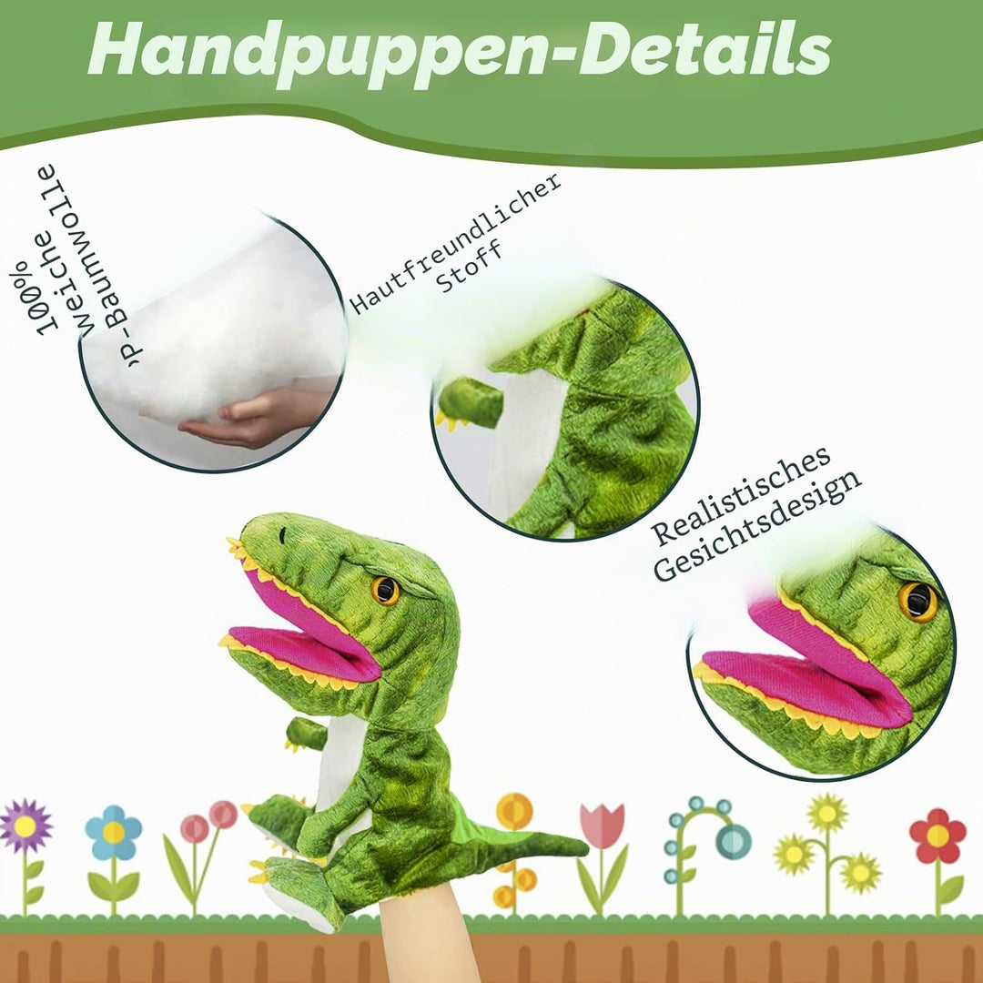 lilizzhoumax Dinosaurier Kuscheltier, Simuliertes Tier Dinosaurier Handpuppe aus Plüsch, Kawaii Nied