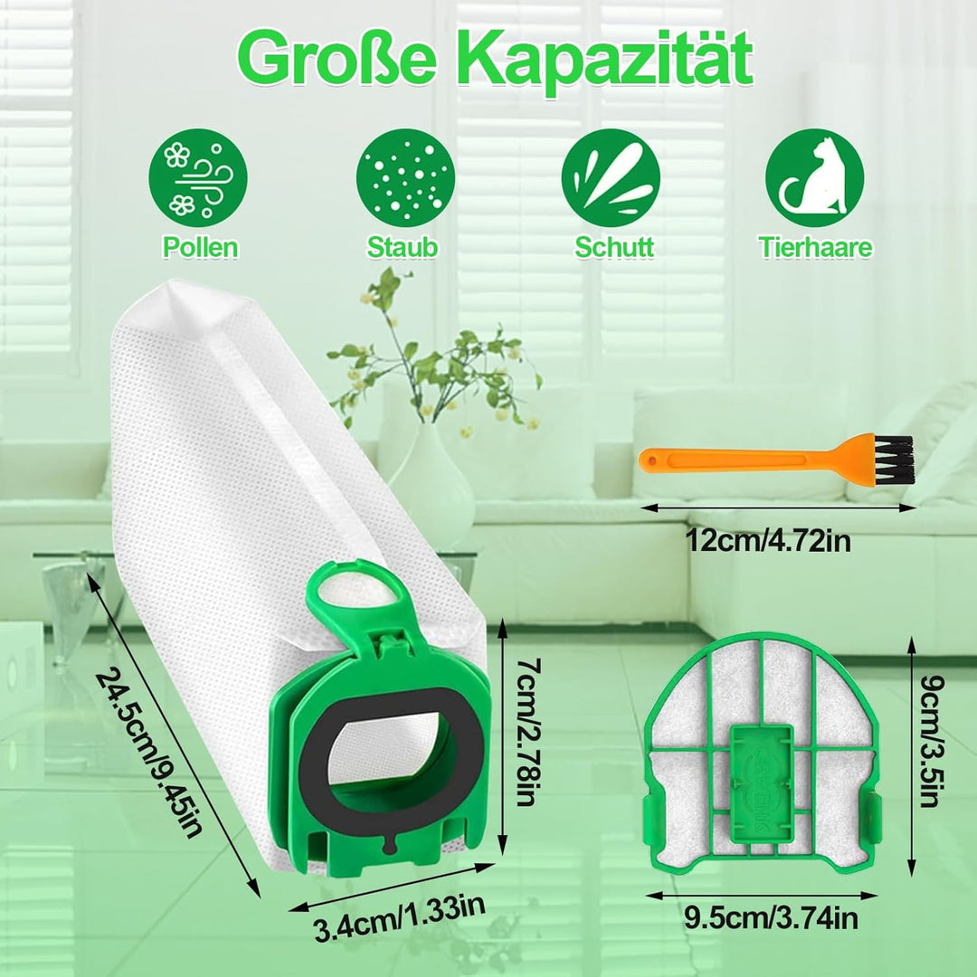 10 Stück Staubsaugerbeutel für Vorwerk Kobold VB100 VB 100 FP100 FP 100, Beutel Filtertüten für Kobo