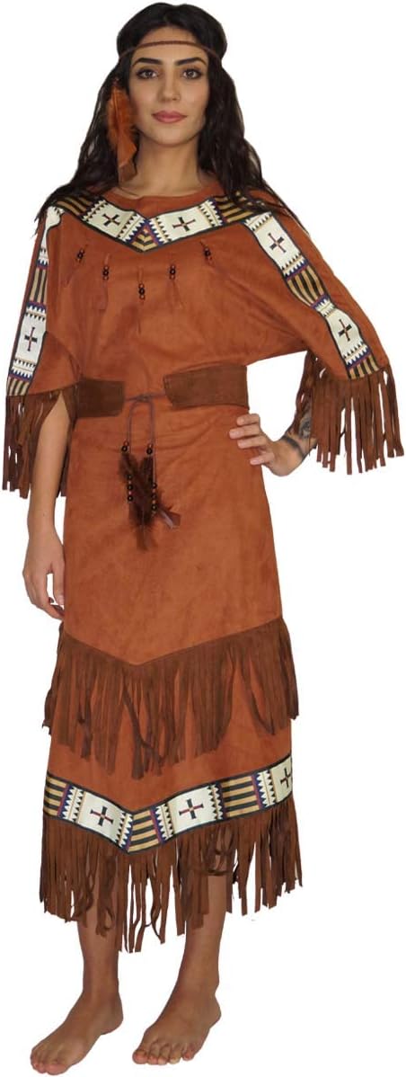 MAYLYNN Kostüm Indianerin Indianer Indianerkostüm Noya, Damen Grösse M
