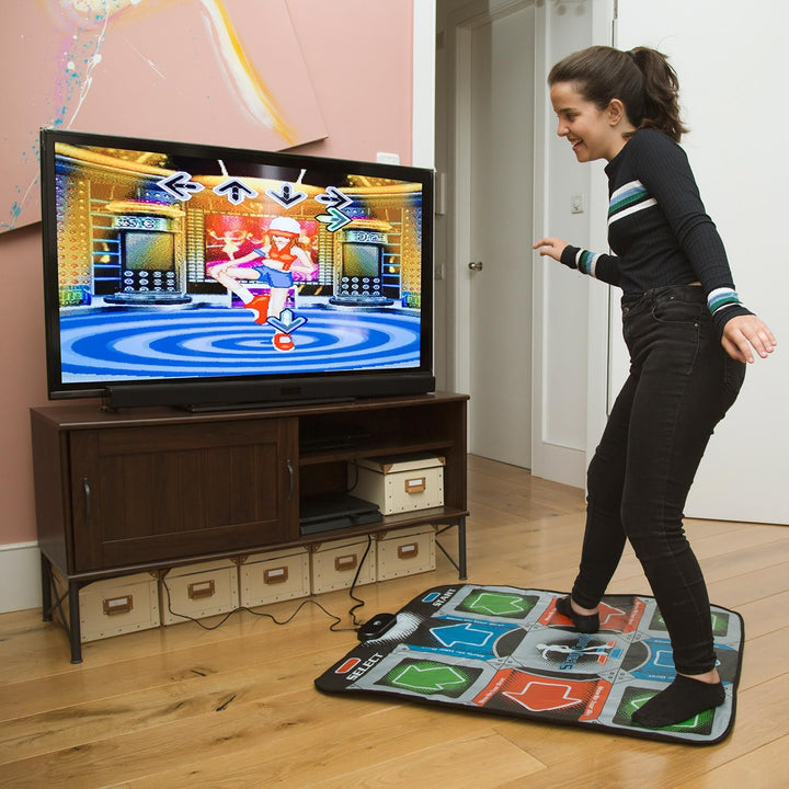 Mad Monkey Tanzmatte mit TV Anschluss & HDMI Konverter, Dance Game mit 110 Songs & 9 Leveln, 2 Spiel
