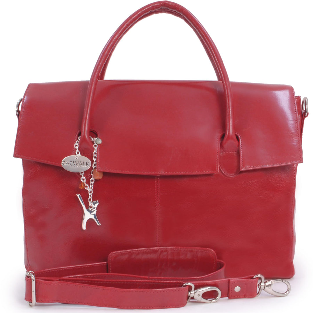 Catwalk Collection Handbags - Leder - Übergrosse Laptoptasche Schultasche/Organizer/Arbeitstasche/Ak