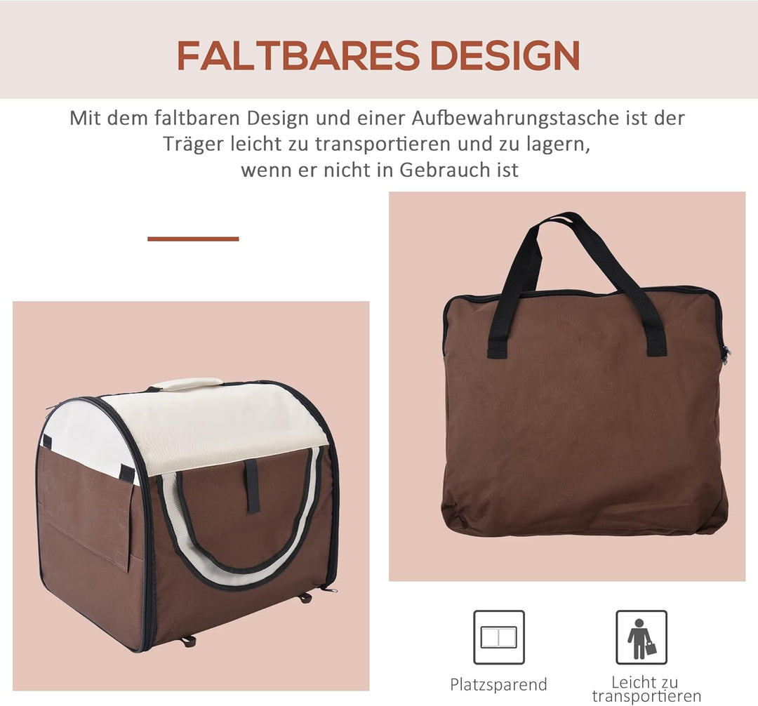 PawHut Stabile, faltbare Transporttasche für kleine Hunde, Welpen, Katzen und andere Kleintiere! Grö