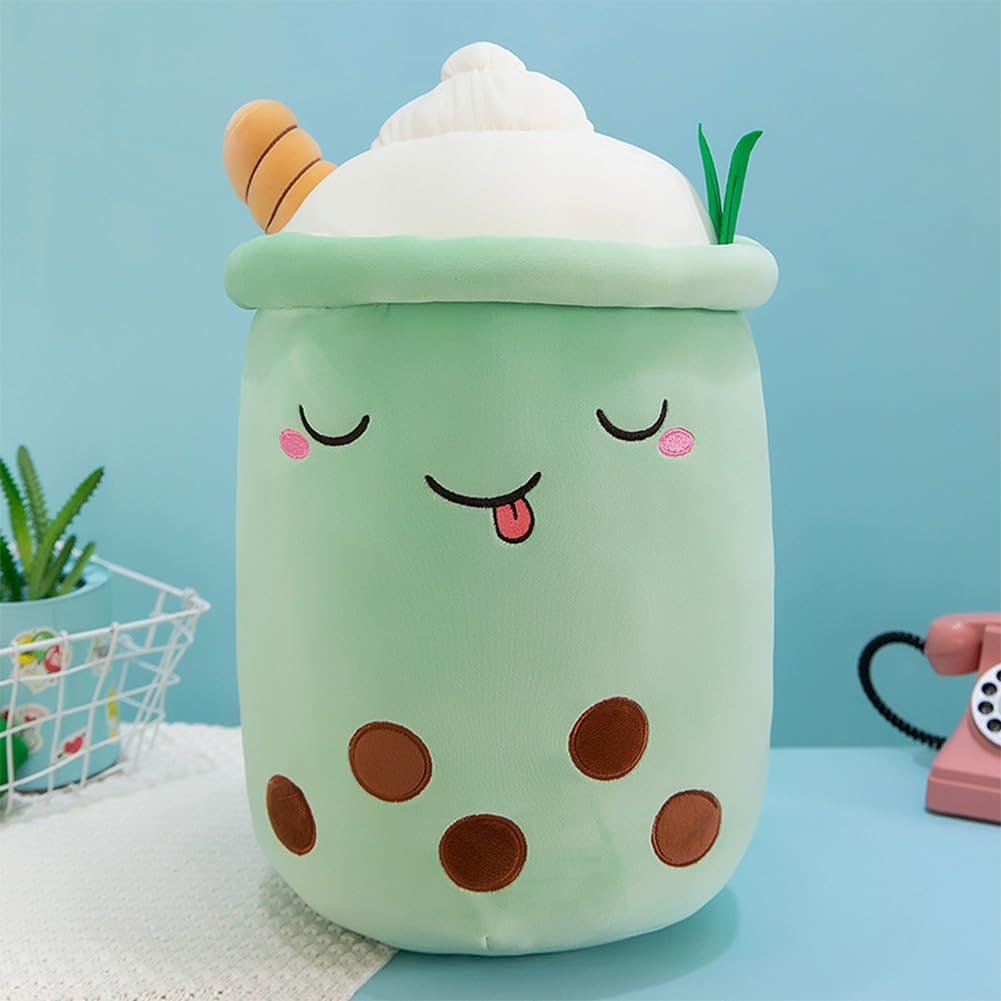 Bubble Tea Kuscheltier PlüSchtier XXL SüssE Kissen, Kawaii Bubble Tea Cup Plushie Stofftier Boba Tee