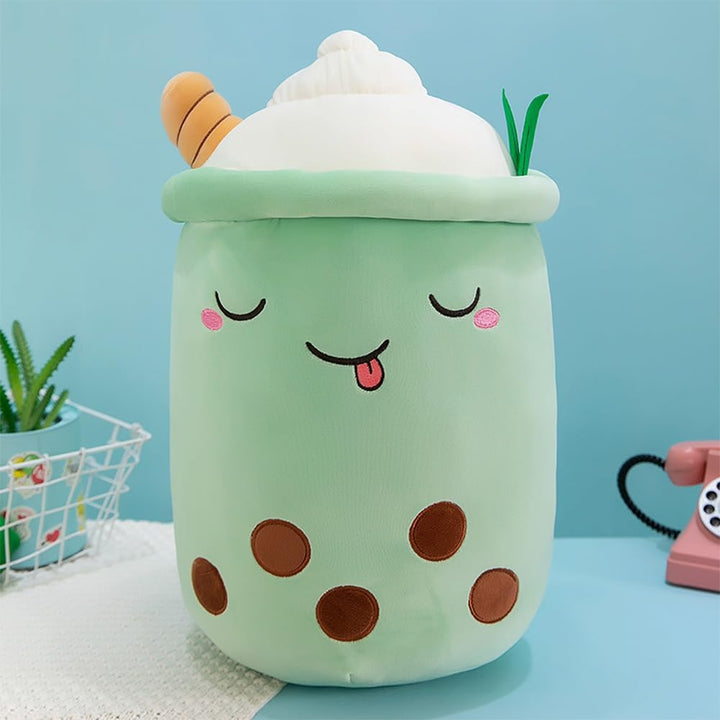 Bubble Tea Kuscheltier PlüSchtier XXL SüssE Kissen, Kawaii Bubble Tea Cup Plushie Stofftier Boba Tee