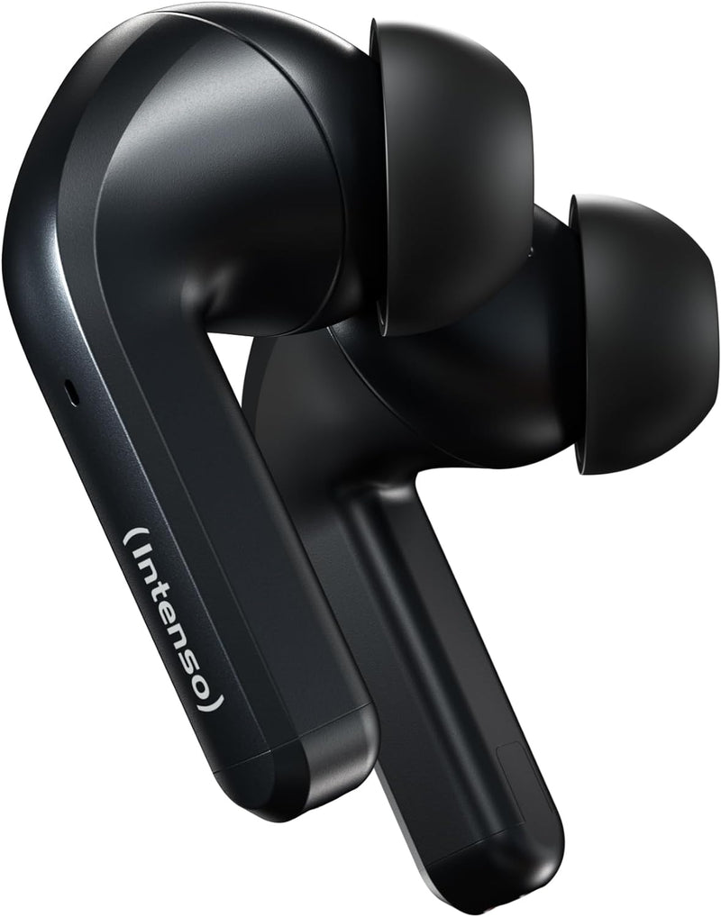 Intenso Black Buds - TWS True Wireless Kopfhörer T300A mit Active Noise Cancelling und bis zu 35 Std