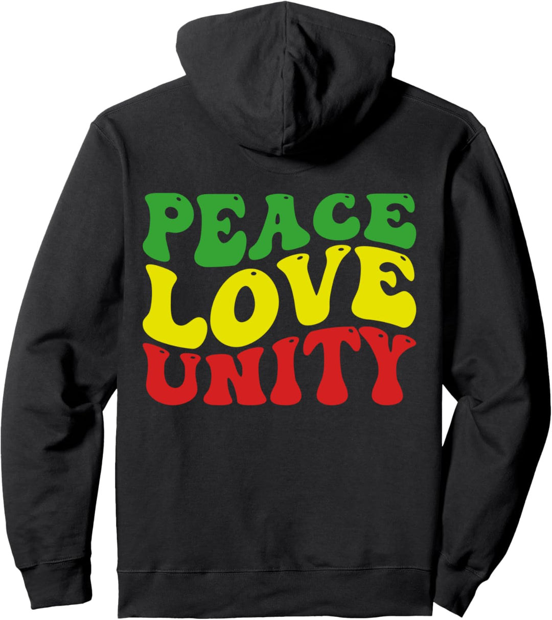 Peace Love Unity Reggae Roots Jamaika Rasta Reggae Pullover Hoodie