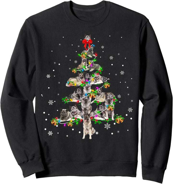 Norwegian Elkhound Christmas Tree X-Mas Sweatshirt