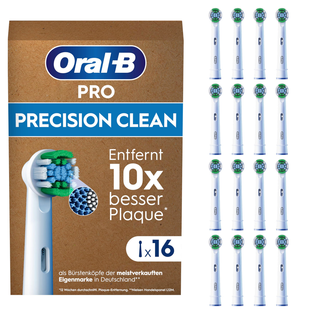 Oral-B Pro Precision Clean Aufsteckbürsten für elektrische Zahnbürste, 16 Stück, Zahnreinigung, X-Bo