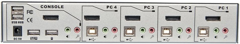 LINDY 39305 4 Port DisplayPort 1.2, USB 2.0 & Audio KVM Switch Pro