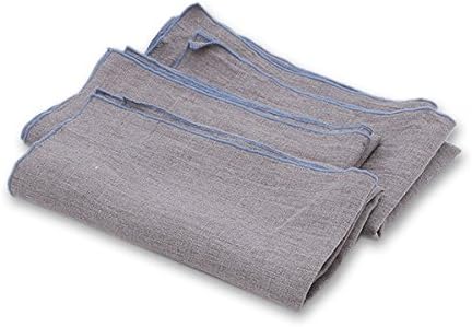 Linenme Venezia Servietten, Natur/Stein blau, 46 x 46 cm, 4 Stück