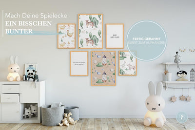 Papierschmiede® Bilder Kinderzimmer Kids Mood Poster Set Bauernhof, Gerahmte Bilder fürs Kinderzimme