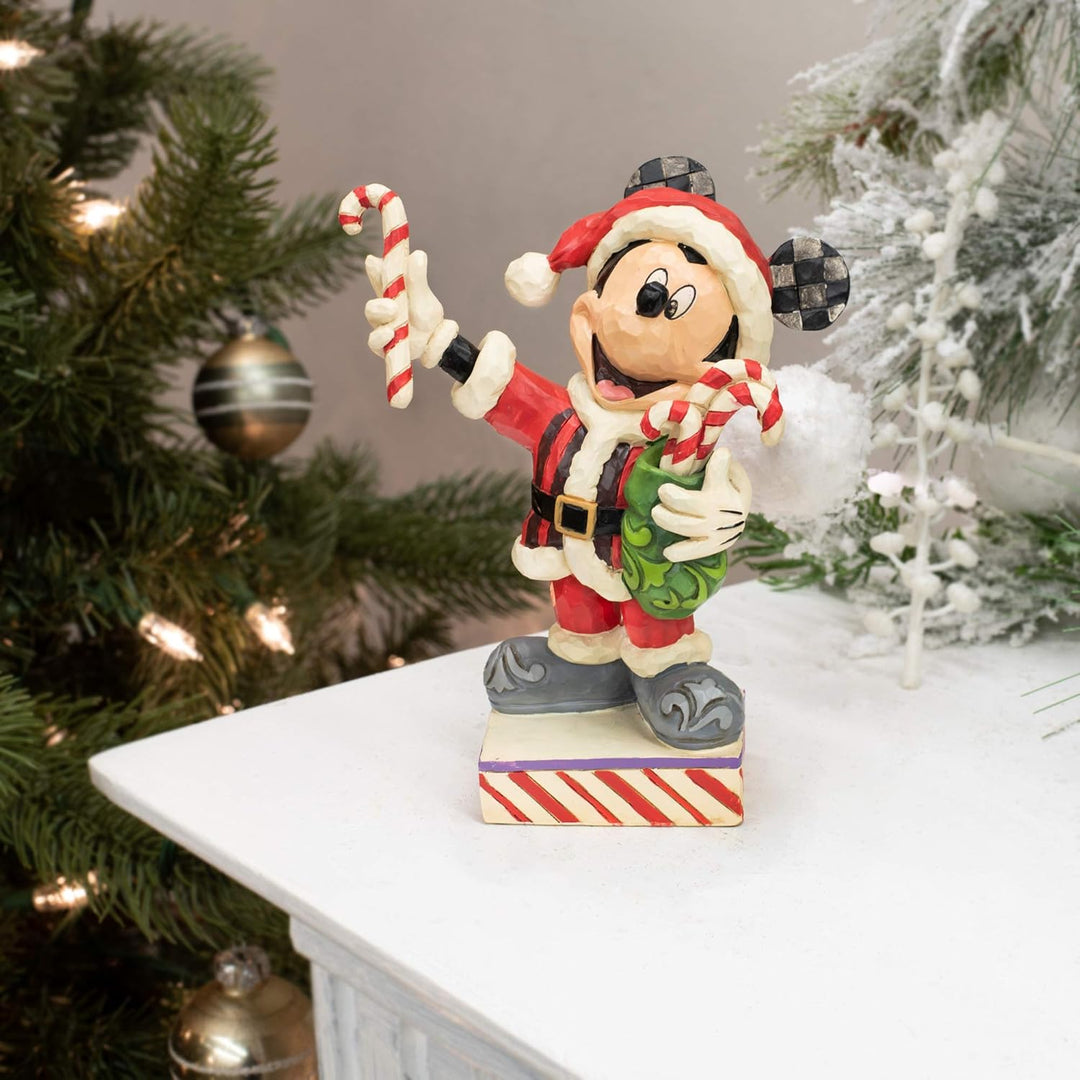 Disney Traditions Mickey Mouse with Candy Canes Figurine