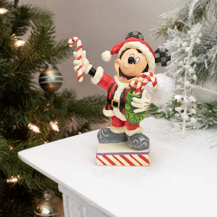 Disney Traditions Mickey Mouse with Candy Canes Figurine