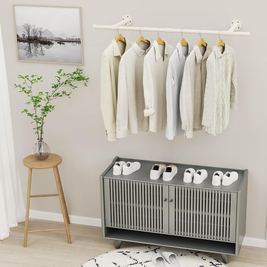 Yawinhe Kleiderstange zur Wandmontage, Abnehmbare Kleiderständer im Industrie-Design,112 cm Rohr-Kle