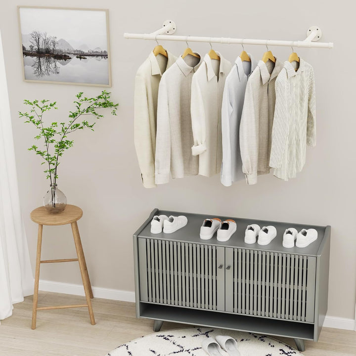 Yawinhe Kleiderstange zur Wandmontage, Abnehmbare Kleiderständer im Industrie-Design,112 cm Rohr-Kle