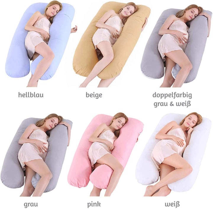 XXL Schwangerschaftskissen Seitenschläferkissen, Lagerungskissen, Baby-Kissen & Stillkissen in U-For