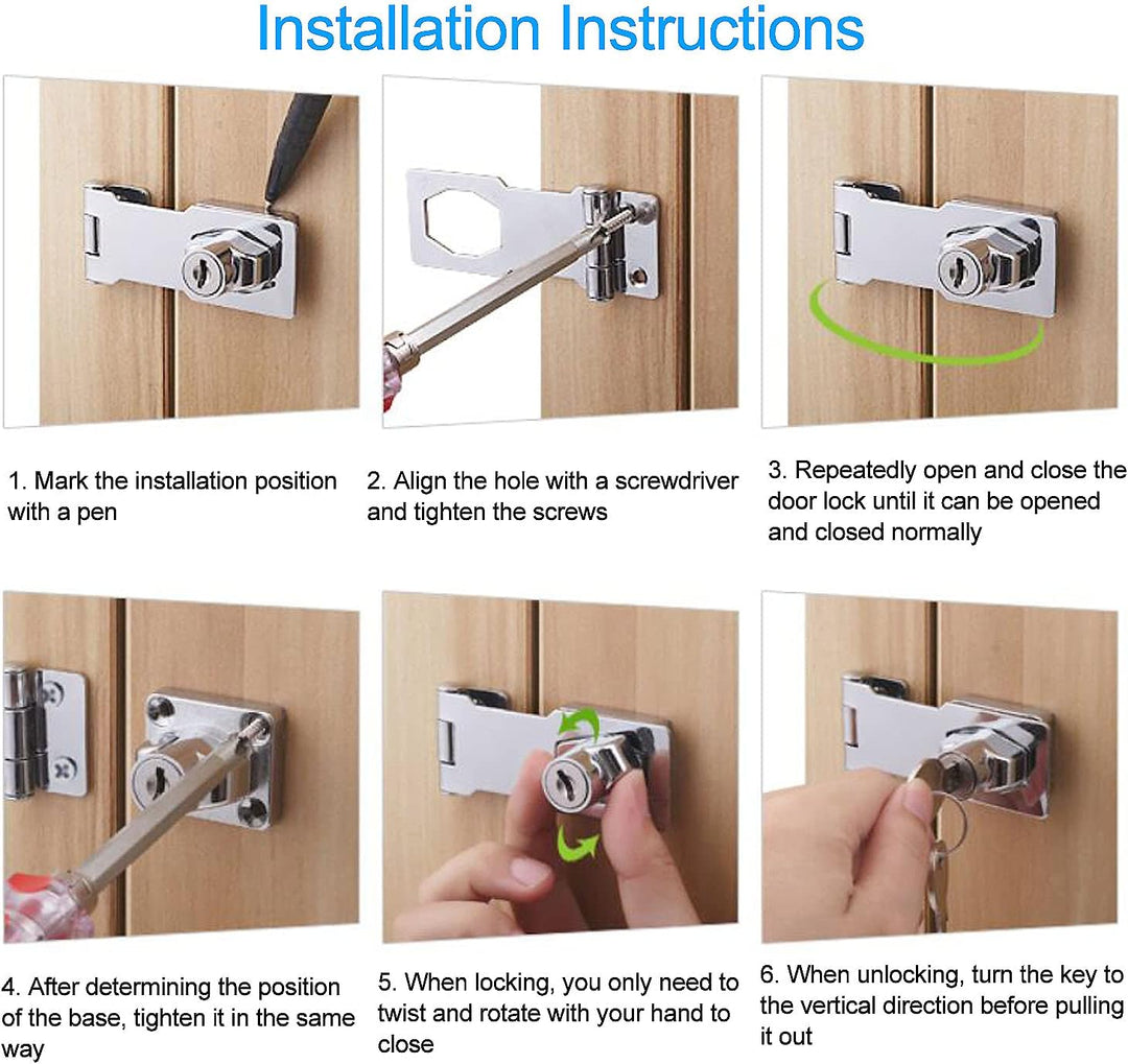 Lpraer 5 Zoll Überfalle abschliessbar Sicherheitsüberfalle abschliessbar Überfalle mit Schloss Hasp