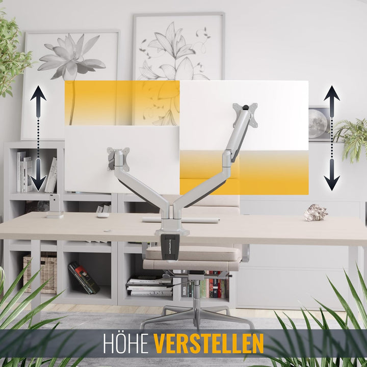 RICOO Monitor Halterung Tisch Gasdruckfeder für 15-27 Zoll, VESA Tischhalterung, Monitorarm TS9811,