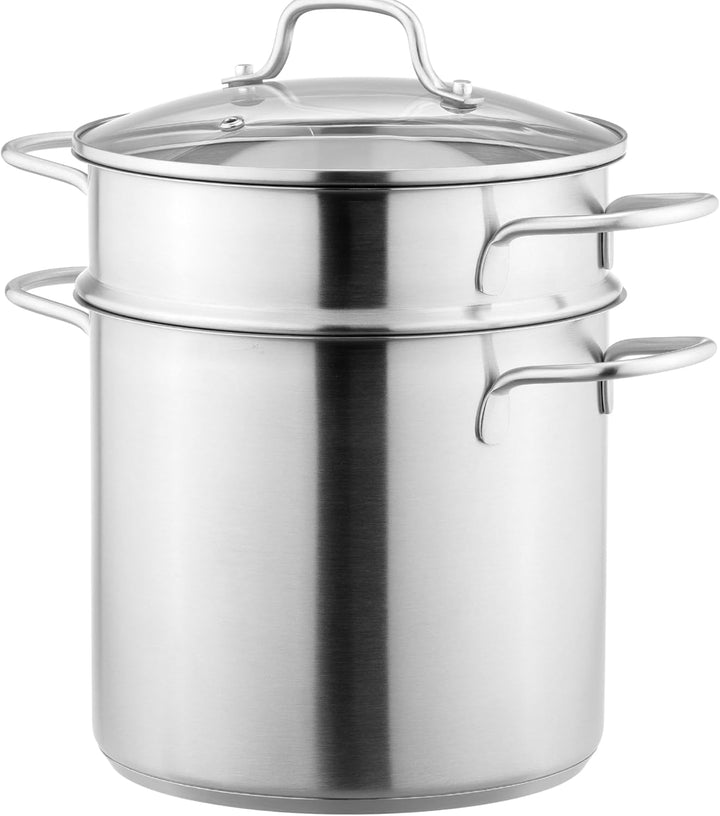 Navaris Nudeltopf 5,7 Liter - Spaghettitopf - Pastatopf - Spargeltopf - Kochtopf mit Glasdeckel - Id