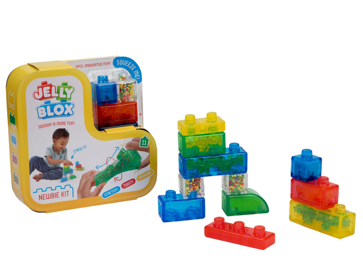 Jelly BLOX - Newbie Kit, Bauspielzeug ab 2 Jahren, mit 11 Sensorische Bausteine, Konstruktion Spielz