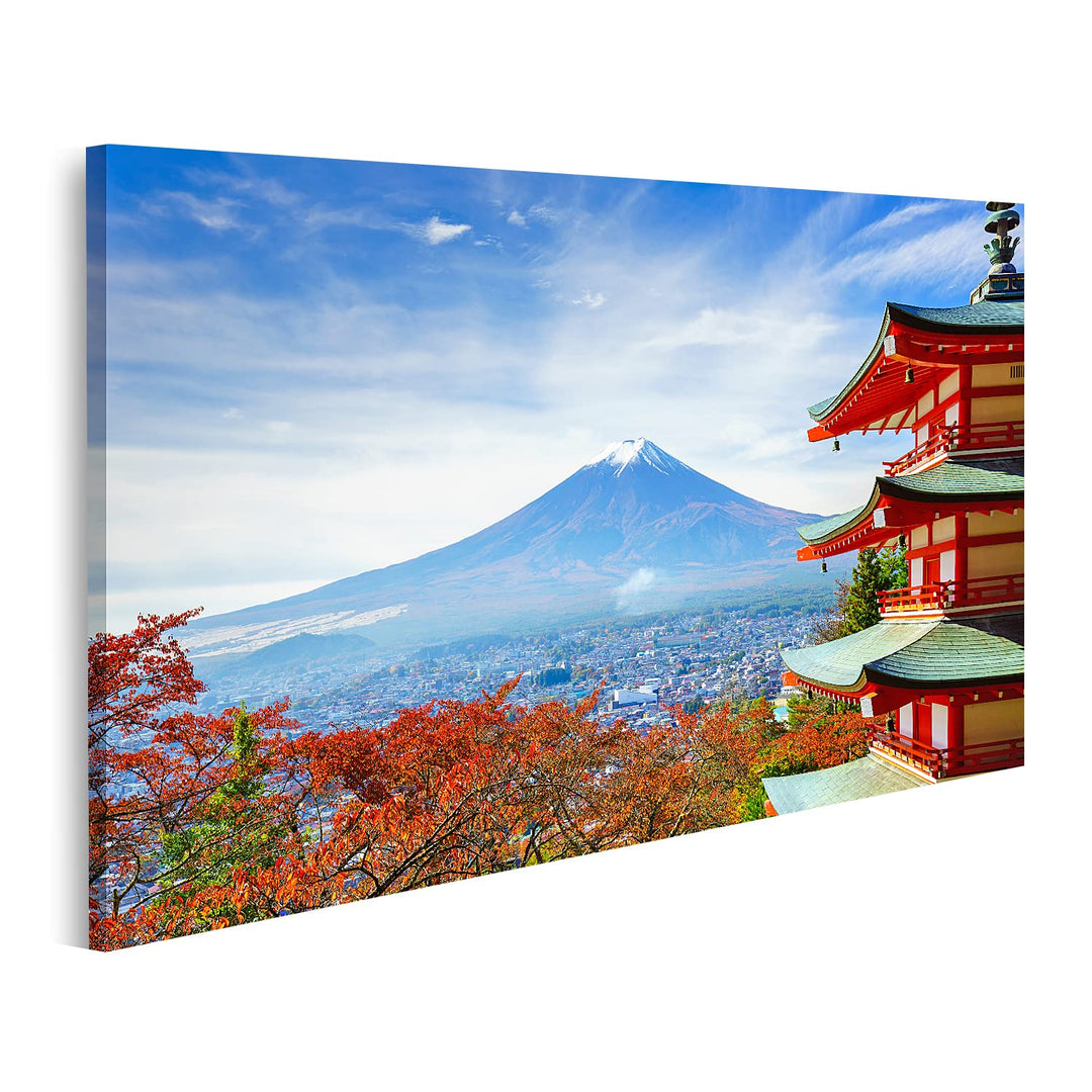 islandburner Bild auf Leinwand Berg Fuji Mit Chureito Pagode Im Herbst Fujiyoshida Japan Bilder Wand