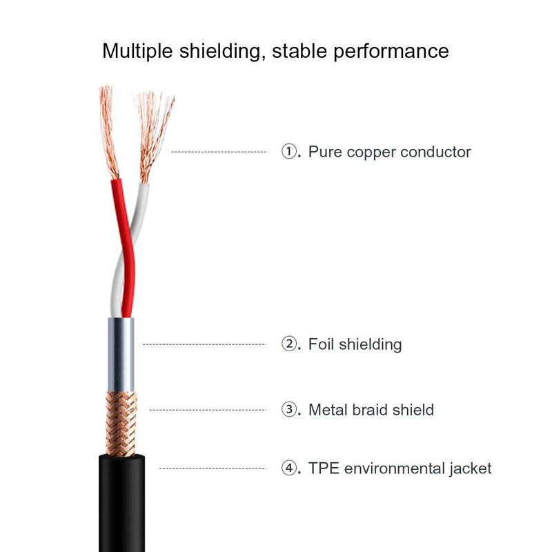 NUOSIYA XLR Kabel 2m 10 Farben XLR Mikrofon Splitterkabel Adapter, 3-Pin XLR Stecker auf Buchse Mikr