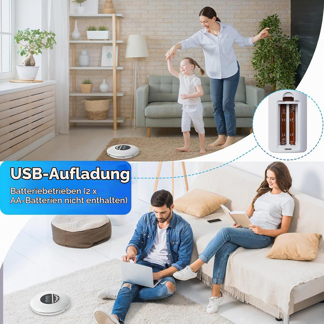 Gueray Tragbarer CD-Player CD Spieler mit Kopfhörer HiFi Classic Personal CD Discman Anti-Skip Schut