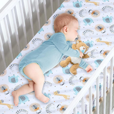 Bimocosy Spannbettlaken für Jungen Mädchen, 4er Pack, 60 x 120 cm, für Kinderbett Kleinkindmatratzen