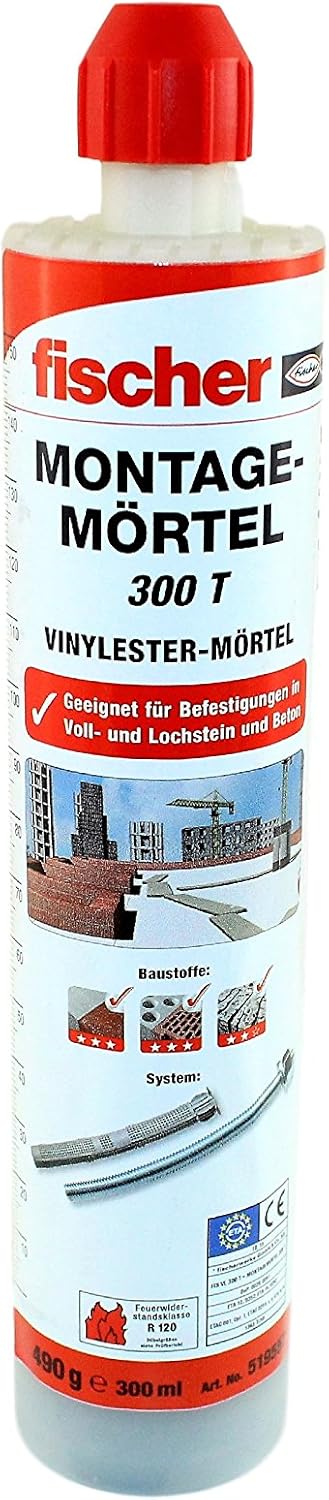 Fischer Montagemörtel 300 T, 1 Kartusche 490 g, 2x FIS Statikmischer, 2x SN-TEC Mischer Verlängerung