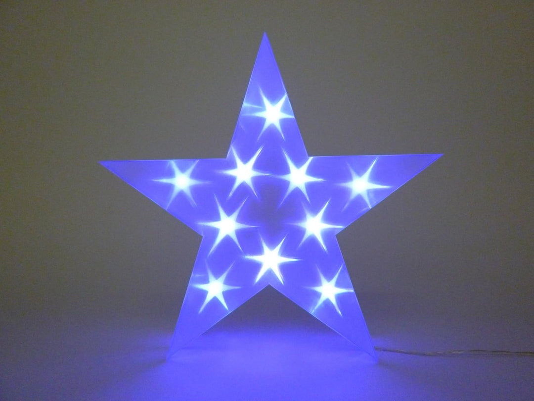 LED Deko Stern 35cm LED lila, für Innen batteriebetrieben zum Stellen oder Hängen, Dekolicht, Dekora