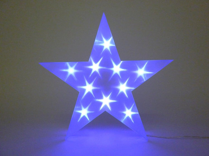LED Deko Stern 35cm LED lila, für Innen batteriebetrieben zum Stellen oder Hängen, Dekolicht, Dekora